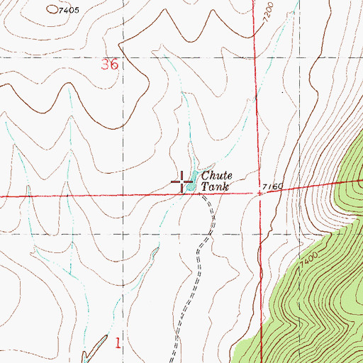 Topographic Map of Chute Tank, NM