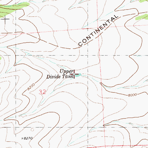 Topographic Map of Upper Divide Tank, NM