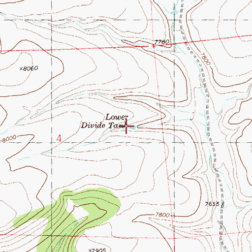Topographic Map of Lower Divide Tank, NM