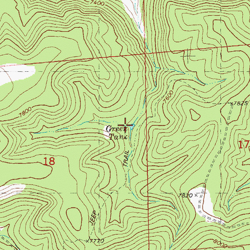 Topographic Map of Green Tank, NM
