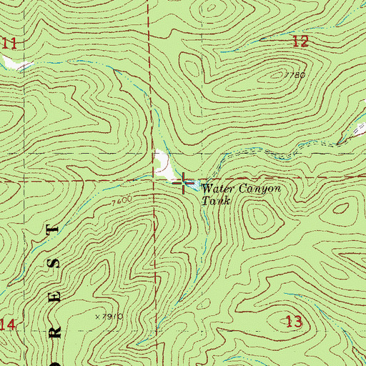 Topographic Map of Water Canyon Tank, NM