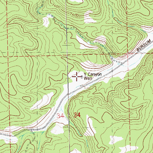 Topographic Map of Y Canyon Well, NM