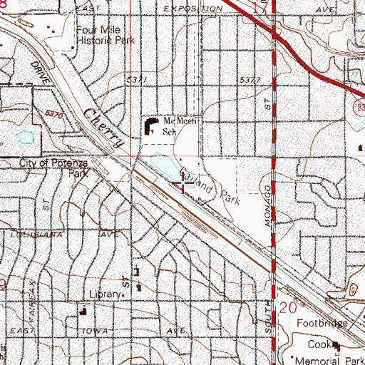 Topographic Map of Garland Park, CO