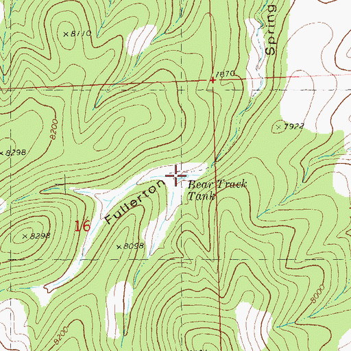 Topographic Map of Bear Track Tank, NM