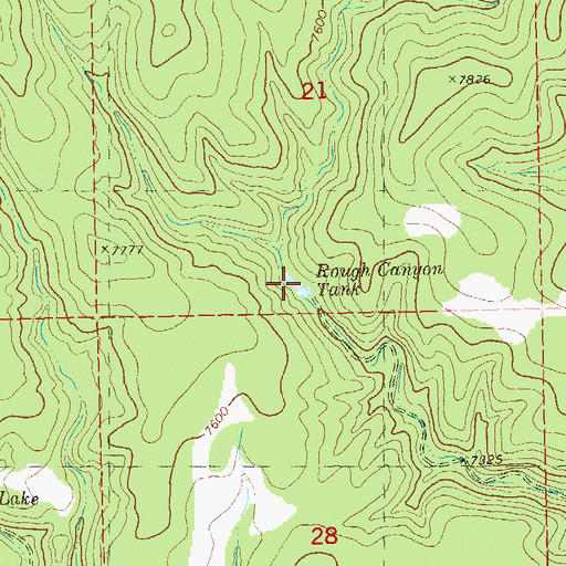 Topographic Map of Rough Canyon Tank, NM