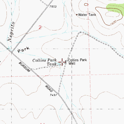 Topographic Map of Collins Park Well, NM