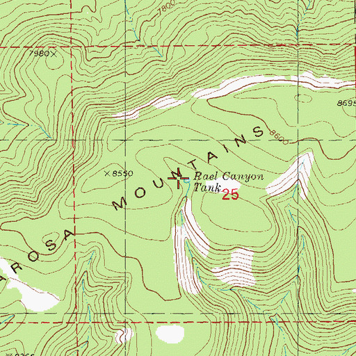 Topographic Map of Rael Canyon Tank, NM