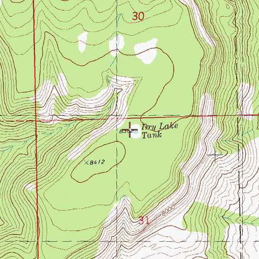 Topographic Map of Dry Lake Tank, NM