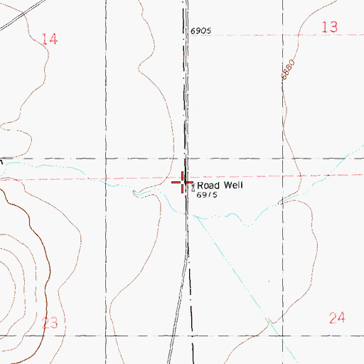 Topographic Map of Road Well, NM