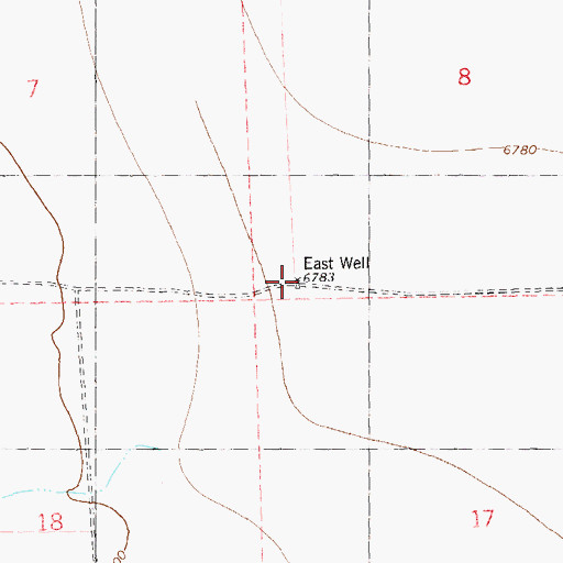 Topographic Map of East Well, NM