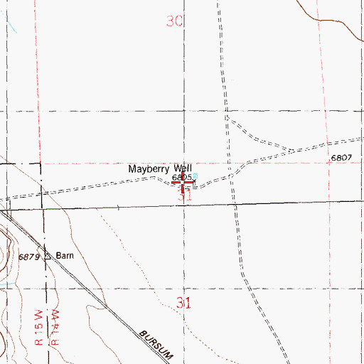 Topographic Map of Mayberry Well, NM