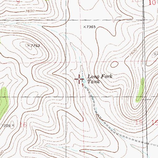Topographic Map of Long Fork Tank, NM