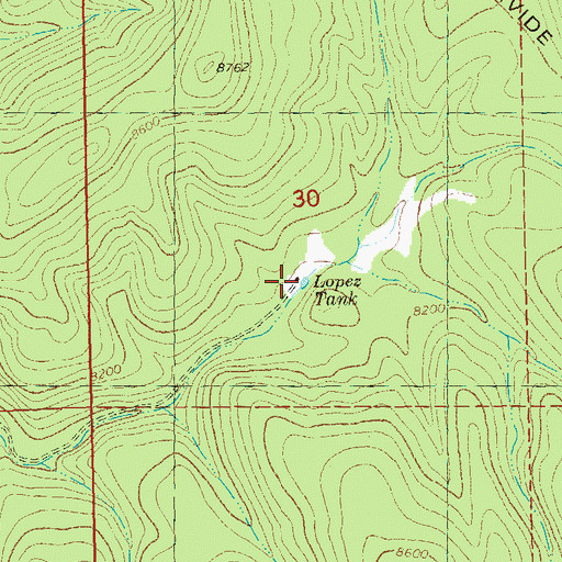 Topographic Map of Lopez Tank, NM