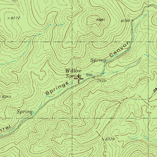 Topographic Map of Willow Spring, NM