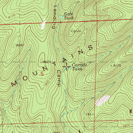 Topographic Map of Carrejo Tank, NM