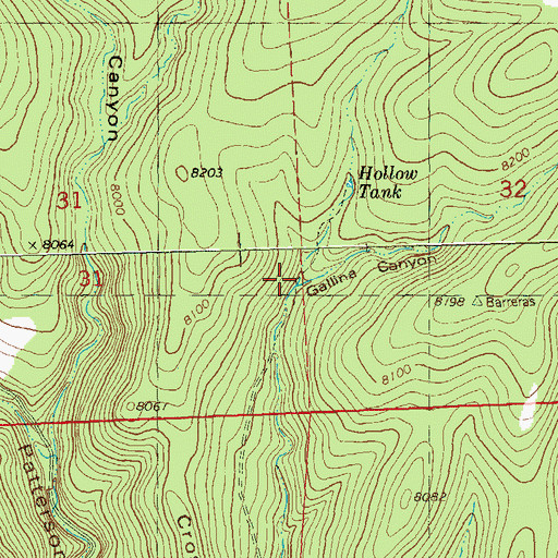 Topographic Map of Gallina Canyon, NM
