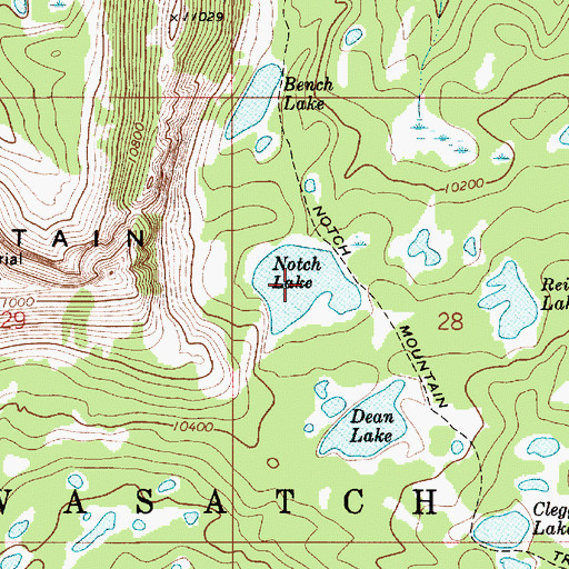 Topographic Map of Notch Lake, UT