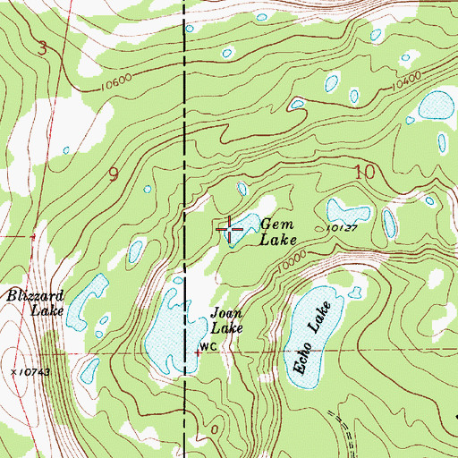 Topographic Map of Gem Lake, UT