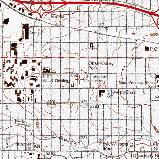 Topographic Map of Chamberlain Observatory, CO