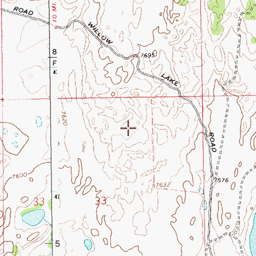 Topographic Map of Spring Creek, WY