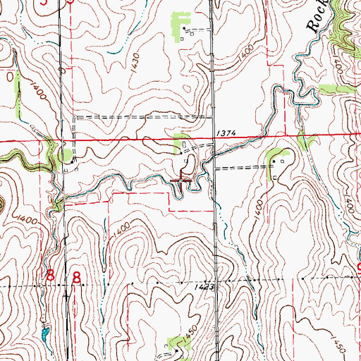 Topographic Map of Bismarck, NE