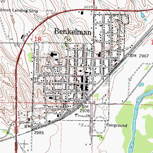 Topographic Map of Township of Benkelman, NE
