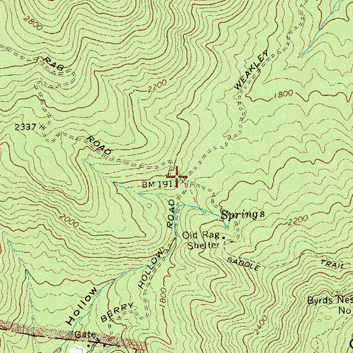 Topographic Map of Oldrag, VA