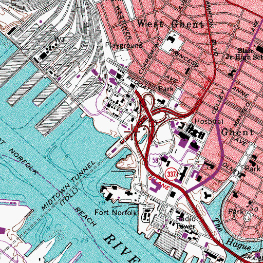 Topographic Map of Tarrant Creek (historical), VA