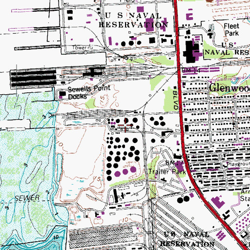 Topographic Map of Bush Bluff, VA