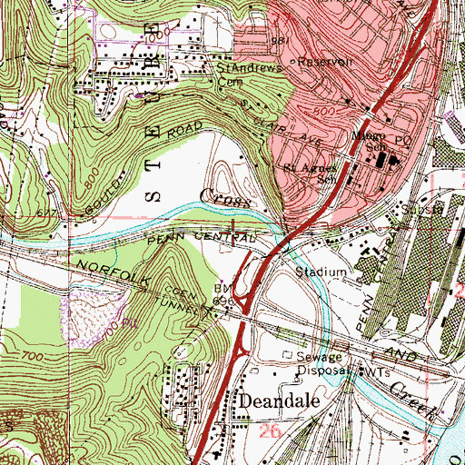 Topographic Map of Will Creek Light, WV