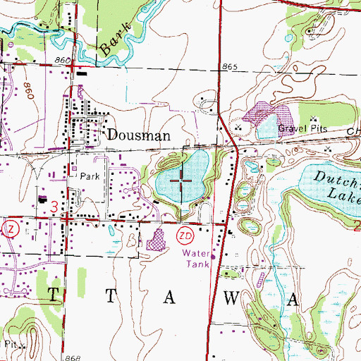 Topographic Map of Spring Lake, WI