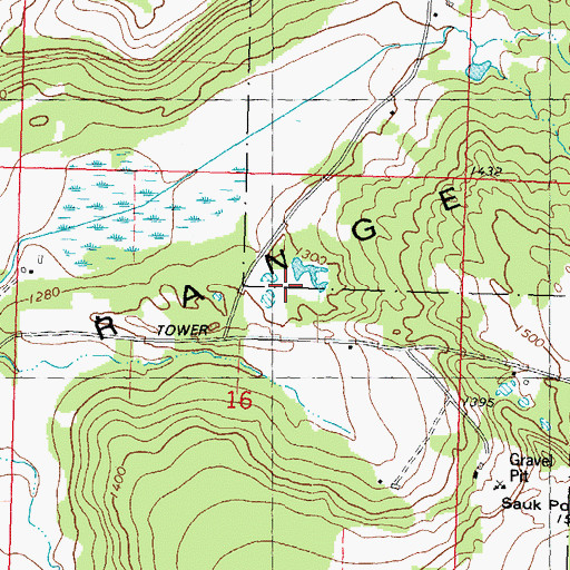 Topographic Map of Ott Basin, WI