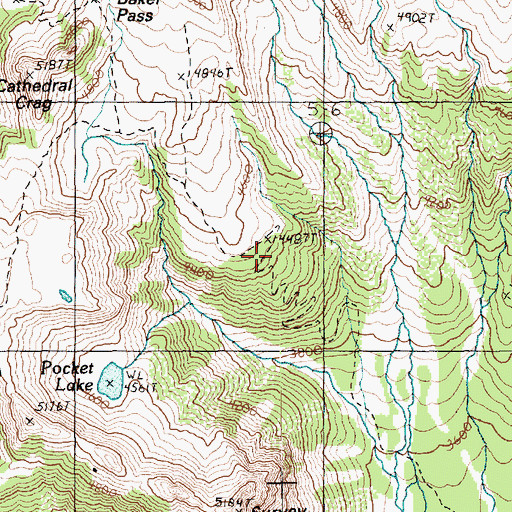 Topographic Map of Baby Lake, WA