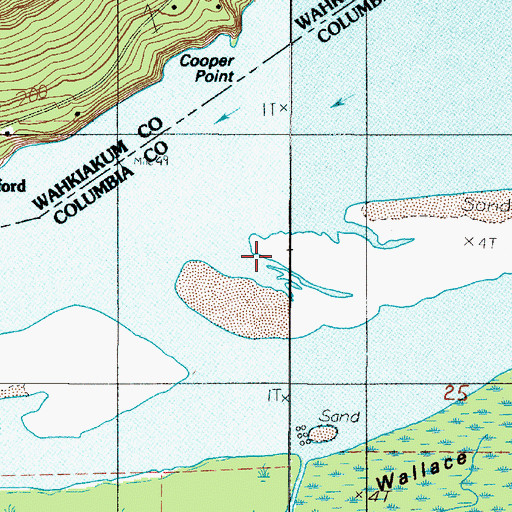 Topographic Map of Cooper Island, WA