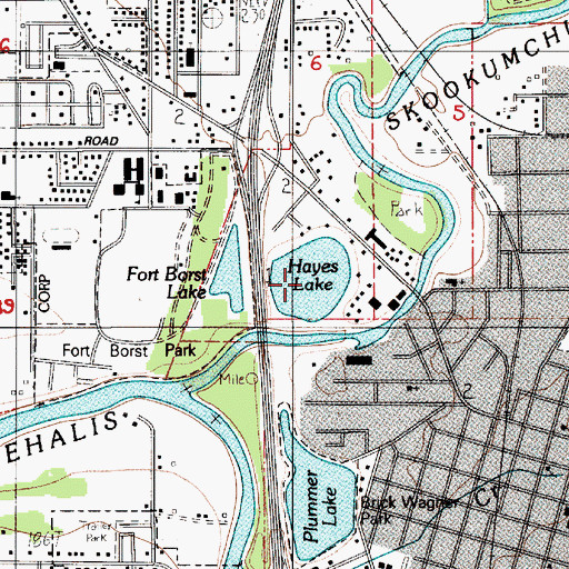 Topographic Map of Hayes Lake, WA