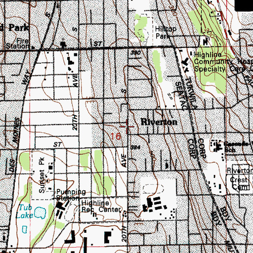Topographic Map of Latona, WA
