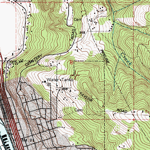 Topographic Map of Hoffman Landing, WA