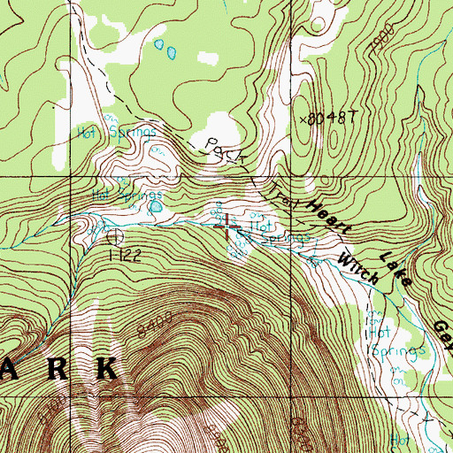Topographic Map of Deluge Geyser, WY