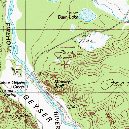 Topographic Map of Flood Geyser, WY