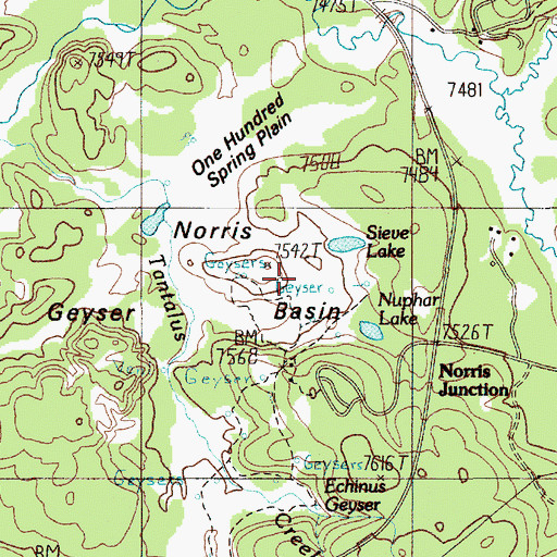 Topographic Map of Minute Geyser, WY