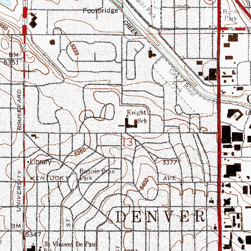 Topographic Map of Stephen Knight Center for Early Education, CO