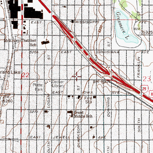 Topographic Map of Denver Waldorf School, CO