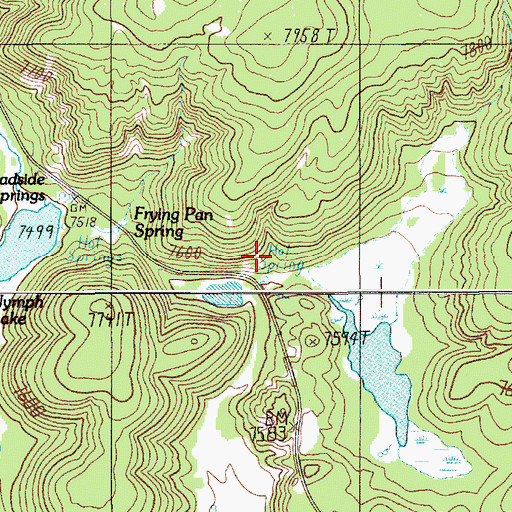 Topographic Map of Porcelain Basin, WY