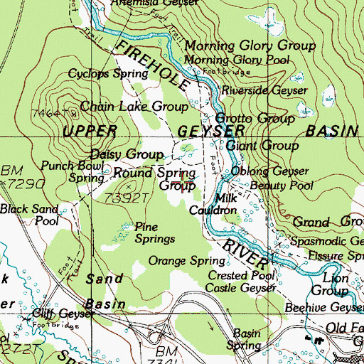 Topographic Map of Round Spring, WY