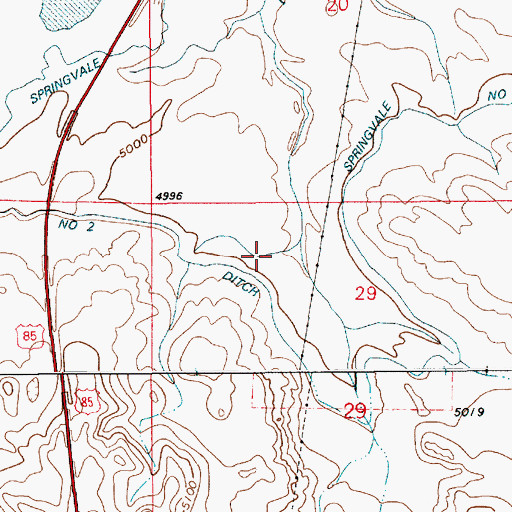 Topographic Map of Sprinkler Geyser, WY