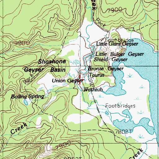 Topographic Map of Union Geyser, WY
