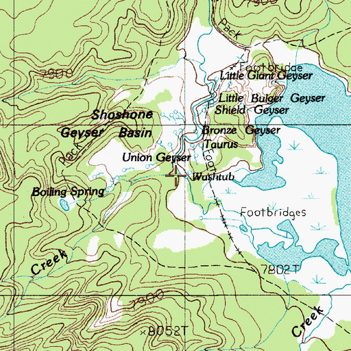 Topographic Map of Washtub Spring, WY