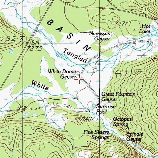 Topographic Map of White Geyser, WY