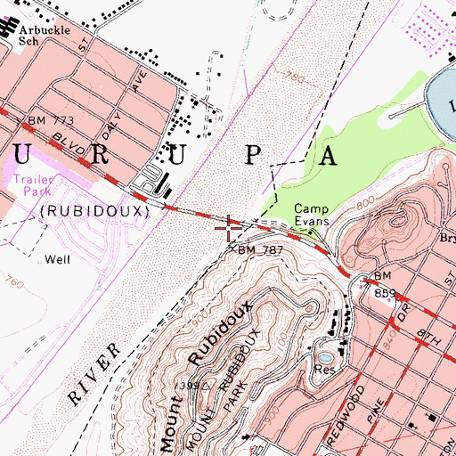 Topographic Map of Carlson Park, CA