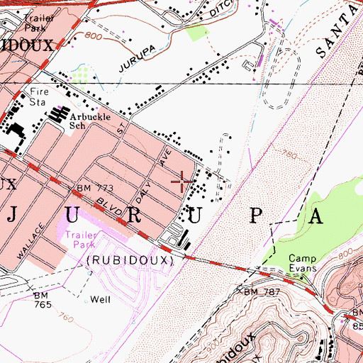 Topographic Map of Christ Apostolic Faith Church, CA